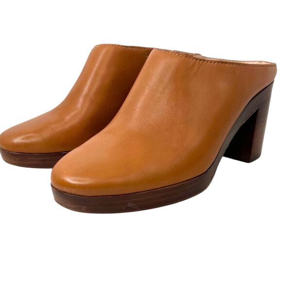 MADEWELL the Daisy Platform Mule in English Saddle Women’s Size 5 - Picture 2 of 13